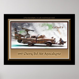 Poster 1957 Chevy Bel Air, Voiture d'art, Putain, Post Ap