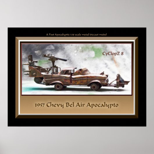 Poster 1957 Chevy Bel Air, Voiture d'art, Putain, Post Ap (Devant)