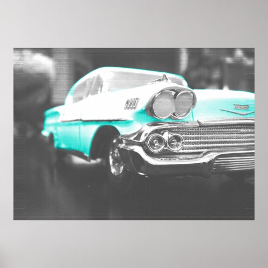 Poster 1958 chevy impala bleu clair (Devant)