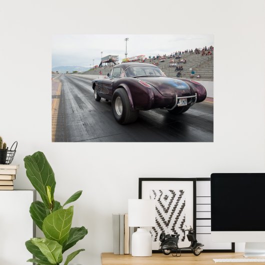 Poster 1958 gasser Corvette (Bureau à domicile)