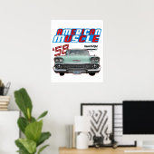 Poster 1958,Impala,Rockabilly,rusty car,distressed,Tailfi (Bureau à domicile)
