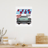 Poster 1958,Impala,Rockabilly,rusty car,distressed,Tailfi (Cuisine)