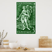 Poster 1958 Jardinage + Timbre d'horticulture (Cuisine)