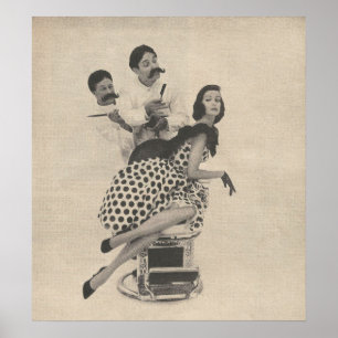 Poster 1960 Barber Shop Beauté Mode