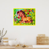 Poster 1960s colorful zebra (Cuisine)