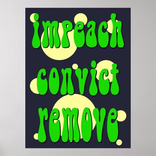 Poster 1960's Style Impeach Convict Remove (Devant)
