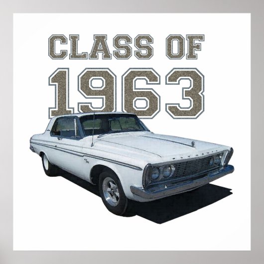 Poster 1963 Coupe Plymouth "Classe de 1963". (Devant)