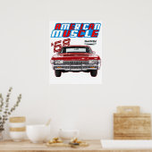 Poster 1968 Fastback,pony car,Hotrod,Drag Car,Oldtimer,cl (Cuisine)