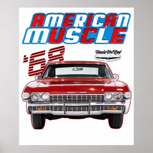Poster 1968 Fastback,pony car,Hotrod,Drag Car,Oldtimer,cl (Devant)