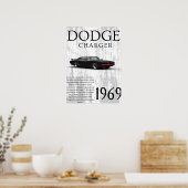 Poster 1969 vintage car  (Cuisine)