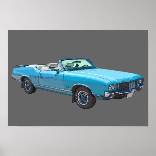 Poster 1971 Oldsmobile Cutlass Supreme Muscle Car (Devant)