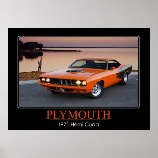 Poster 1971 Plymouth Hemi Cuda - Muscle Car (Devant)