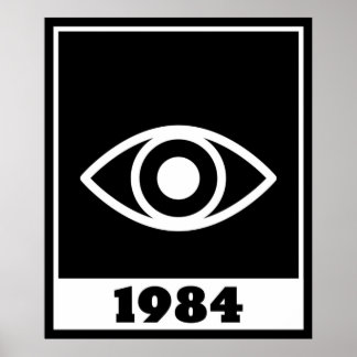 Poster 1984 Orwellien Big Brother vous regarde