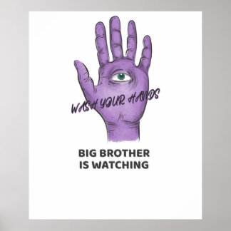 Poster 1984 Orwellien Big Brother vous regarde laver