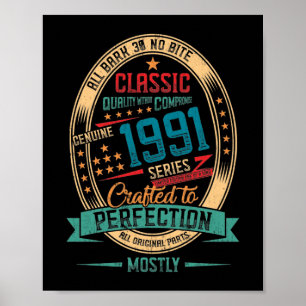 Poster 1991 31 ans 31e anniversaire Perfection artisanale