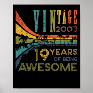 Poster 19 Anniversaire Vintage 2003 19e anniversaire