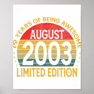 Poster 19 Ans Awesome Depuis Août 2003 19e Anniversaire