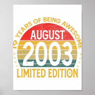 Poster 19 Ans Awesome Depuis Août 2003 19e Anniversaire