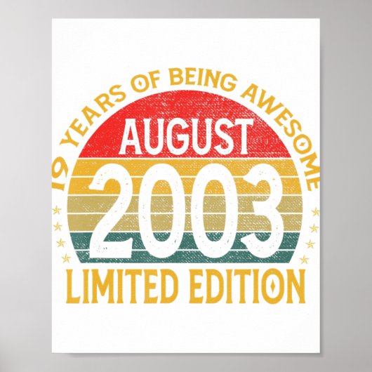 Poster 19 Ans Awesome Depuis Août 2003 19e Anniversaire (Devant)