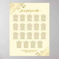 19 Table Mariage de crème Frills Gold