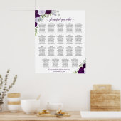 Poster 19 Table Mariage Fleurs Violettes Chic Plan de Tab (Cuisine)