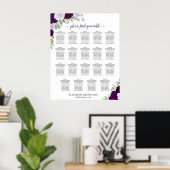 Poster 19 Table Mariage Fleurs Violettes Chic Plan de Tab (Bureau à domicile)