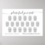Poster 19 Tables Plan de table moderne Trouvez votre plac (Devant)