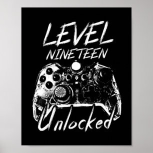 Poster 19e anniversaire Cadeau 19 ans Cadeaux 19e anniver