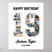 Poster 19e anniversaire Numéro 19 Collage photo (Devant)