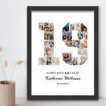 Poster 19e anniversaire Numéro 19 Photo personnalisée Col<br><div class="desc">Célébrez le 19e anniversaire de votre ado avec cette affiche personnalisée de collage photo numéro 19. Ce cadeau personnalisable est une façon parfaite de présenter des souvenirs précieux de la première année de votre enfant. L'affiche comporte un collage de photos qui capturent ces moments spéciaux, et il peut être customisé...</div>