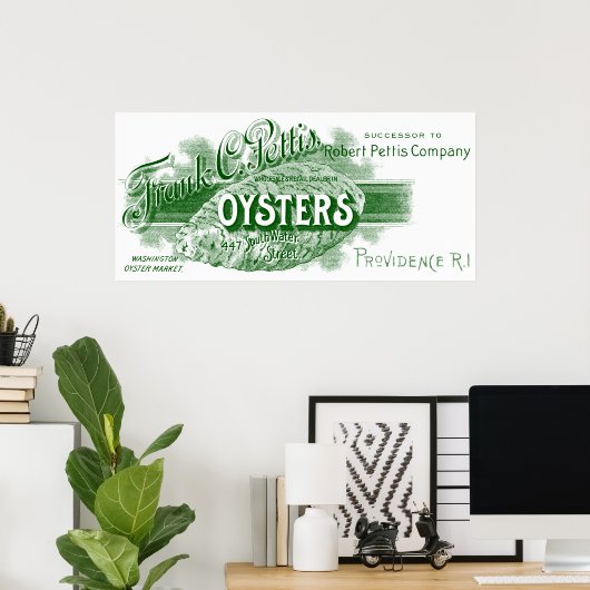 Poster 19e C. Huîtres, vert (Bureau à domicile)