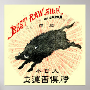 Poster 19e C. Soie japonaise