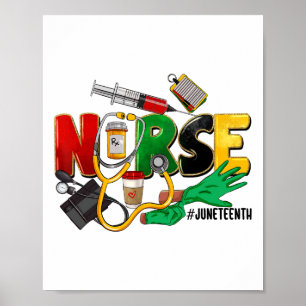 Poster 19e Junte Infirmière Femmes Noires Mois de l'histo