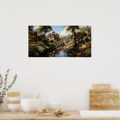 Poster 19e siècle Jardin de plaisance indien peinture à l (Cuisine)