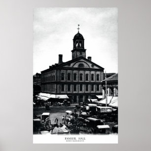 Poster 19ème C. Fanueil Hall, Boston le Massachusetts