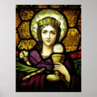 19th century stained glass St. Barbara