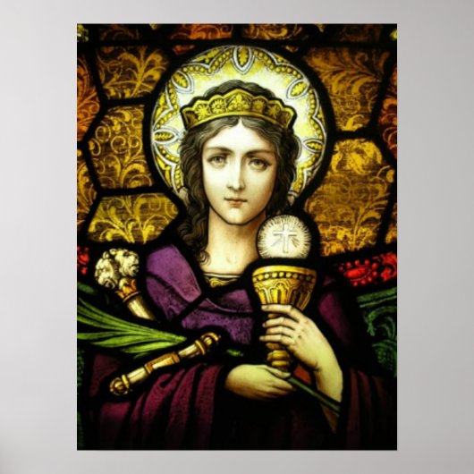 Poster 19th century stained glass St. Barbara (Devant)