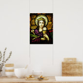 Poster 19th century stained glass St. Barbara (Cuisine)