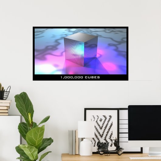 Poster 1 000 000 cubes (Bureau à domicile)