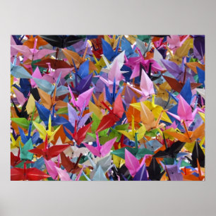 Poster 1.000 origamis empaquettent l'affiche de grues