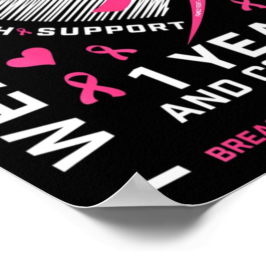 Poster 1 an Cancer Libre Maman Pink Sensibilisation Danse (Coin)