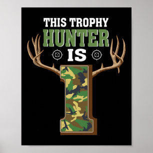 Poster 1 an Chasse 1er anniversaire fête Chasseur de cerf