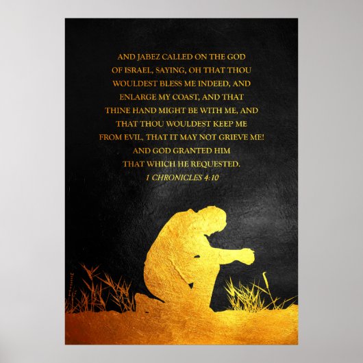 Poster 1 Chroniques 4:10 Verse de la Bible (Devant)