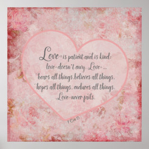 Poster 1 Cor 13 - L'amour est patient L'amour est doux