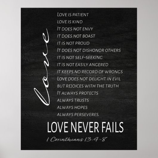 Poster 1 Corinthians 13 Love is Bible Verse (Devant)