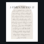Poster 1 Corinthiens 13<br><div class="desc">L'amour est l'amour patient est gentil 1 Corinthiens 13 Minimal Boho Beige Arch Script</div>