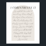 Poster 1 Corinthiens 13<br><div class="desc">L'amour est l'amour patient est gentil 1 Corinthiens 13 Minimal Boho Beige Arch Script</div>