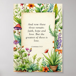 Poster 1 Corinthiens 13:13 Bible chrétienne Verse