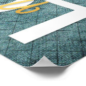 Poster 1 Corinthiens 13:4-8 Verse de la Bible, bleu Vinta (Coin)