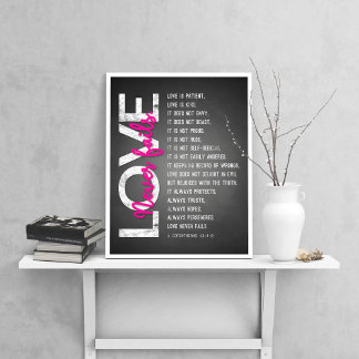 Poster 1 Corinthiens 13:4-8 Verse de la Bible, Calque et